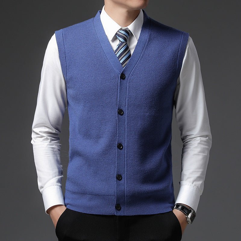 AutumnWinter Men's Wool Cardigan Vest - IVOIRART.COM