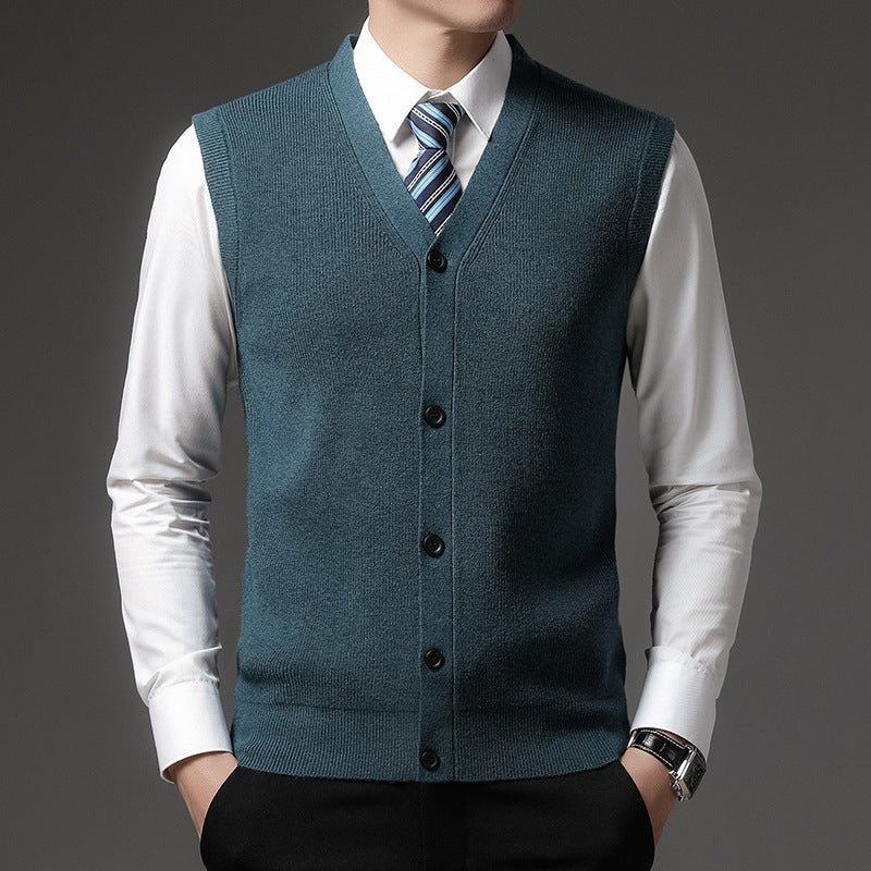 AutumnWinter Men's Wool Cardigan Vest - IVOIRART.COM