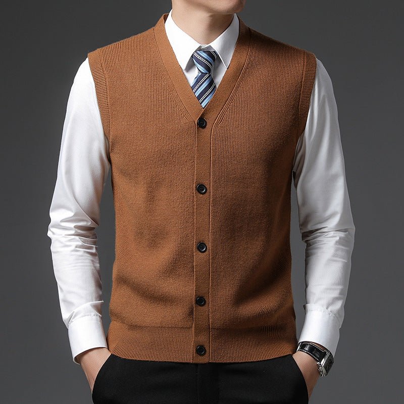 AutumnWinter Men's Wool Cardigan Vest - IVOIRART.COM
