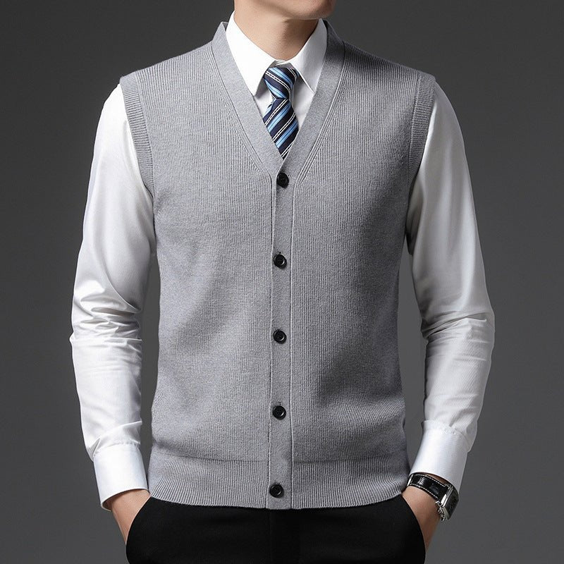 AutumnWinter Men's Wool Cardigan Vest - IVOIRART.COM