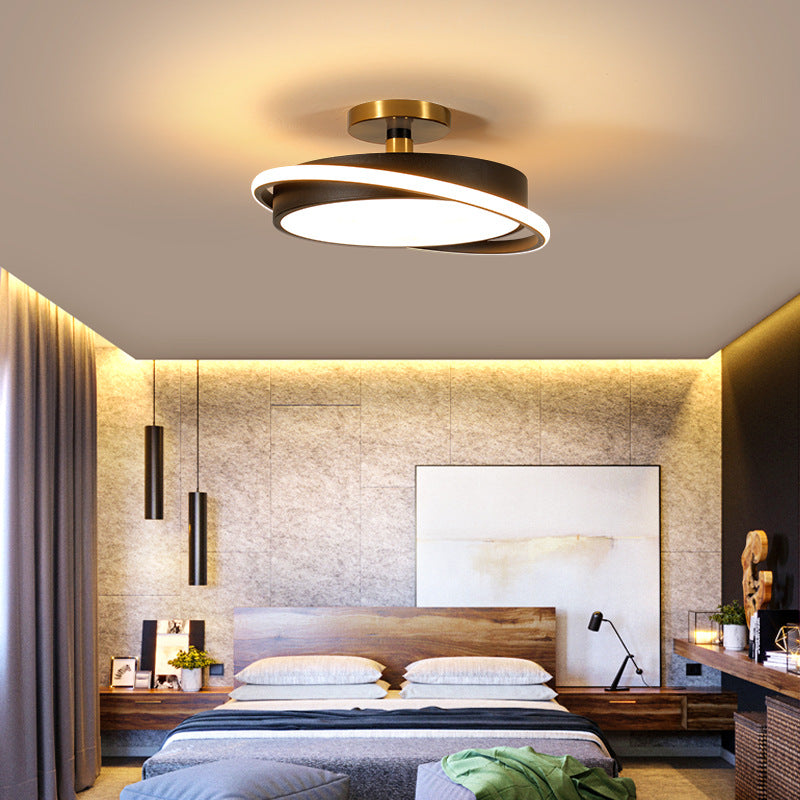Plafonnier LED rond créatif de luxe nordique pour chambre moderne simple 50 cm