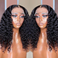 Perruques en cheveux humains avec frontal en dentelle, vagues profondes, bouclées, transparentes