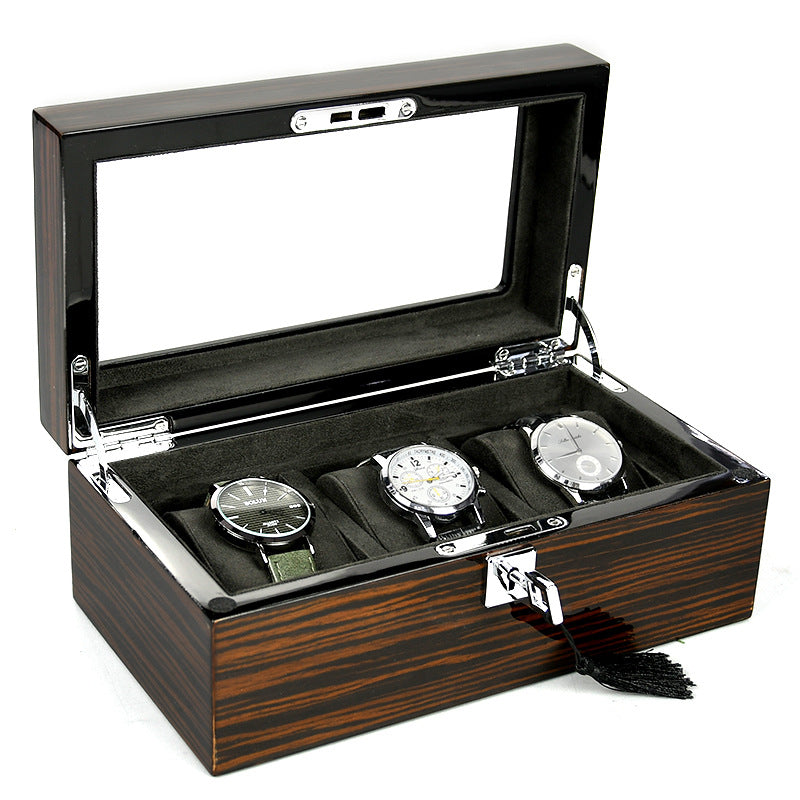 Boîte à montres multifonction en bois avec peinture et rangement bijoux