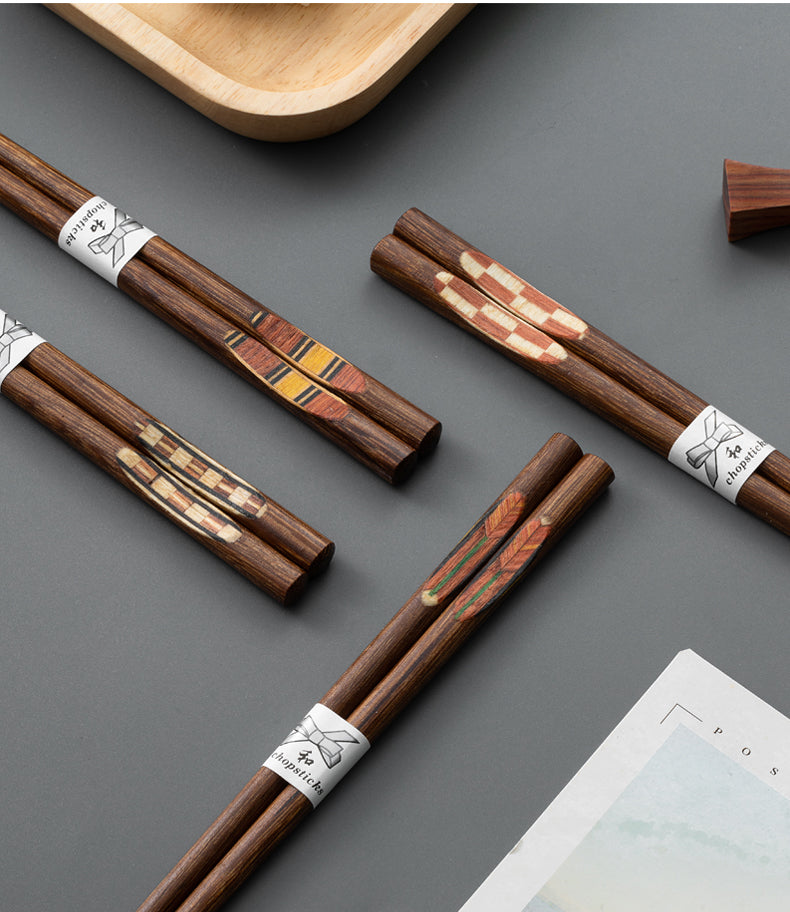 Non-slip Tip Wooden Tableware With Chopsticks For One Person