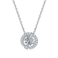 Collier S925 Argent Sterling 0,5 ct Moissanite D Couleur VVS1 Halo 45 cm