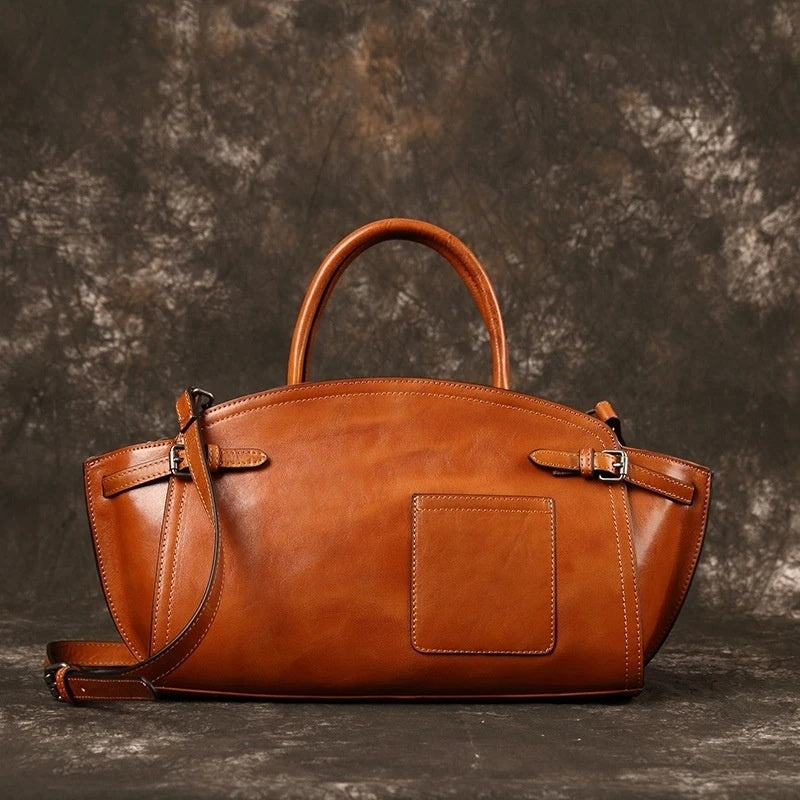 Sac bandoulière décontracté pour femme en cuir véritable avec fermeture éclair