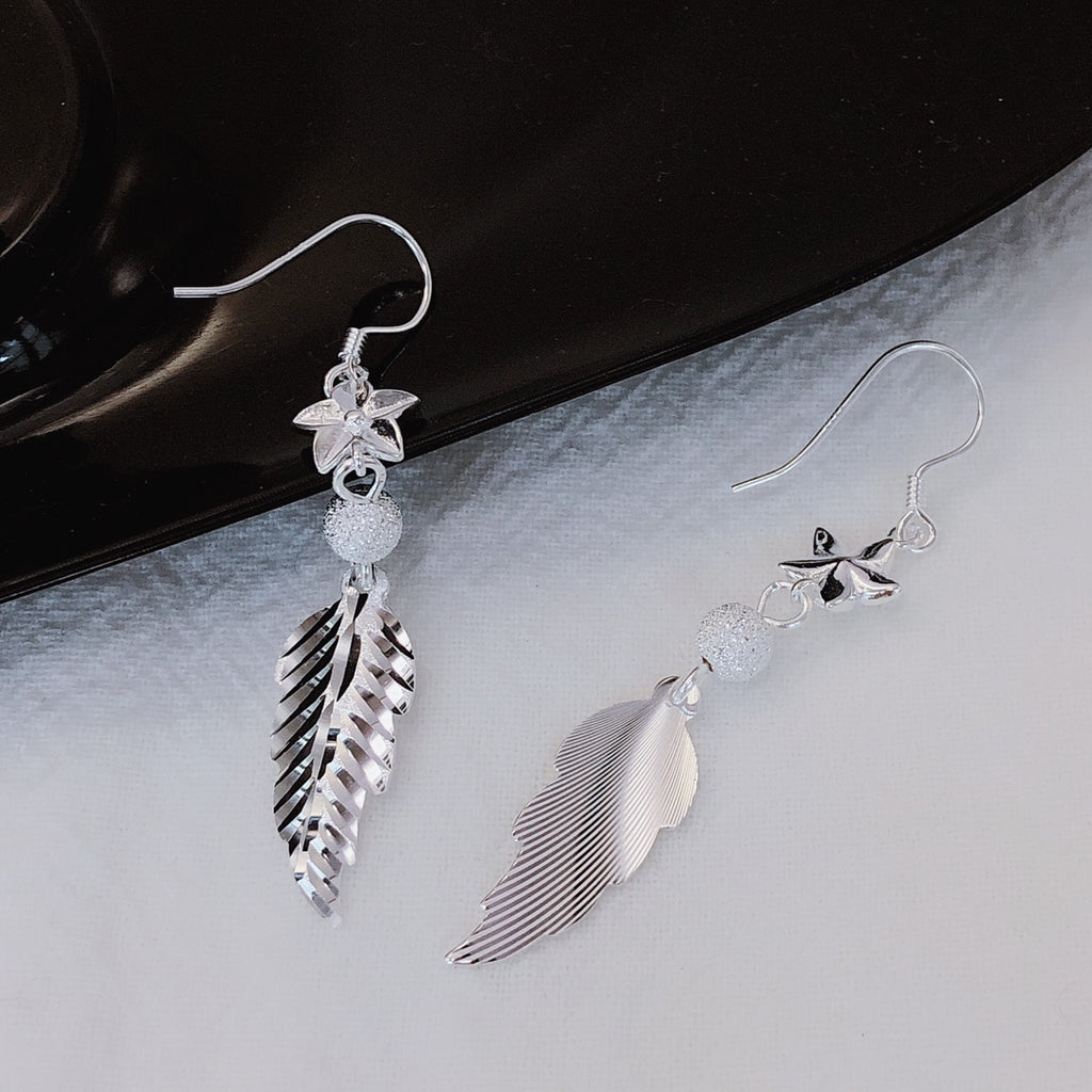 Boucles d'oreilles pendantes plume étoile en argent sterling 999, style bohème tendance, parfaites pour cadeaux d'anniversaire