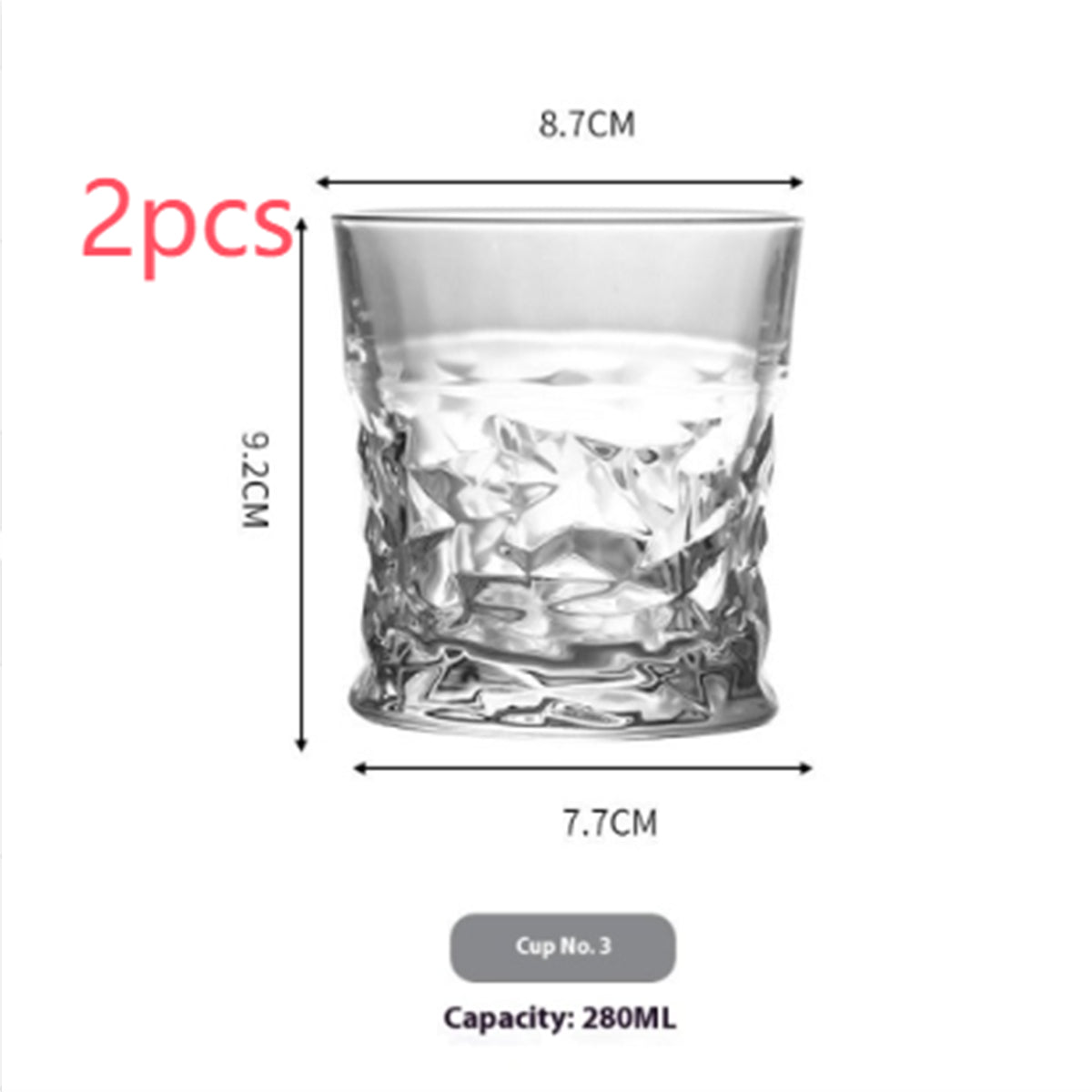 Verre à vin sculpté en whisky embossé spécial