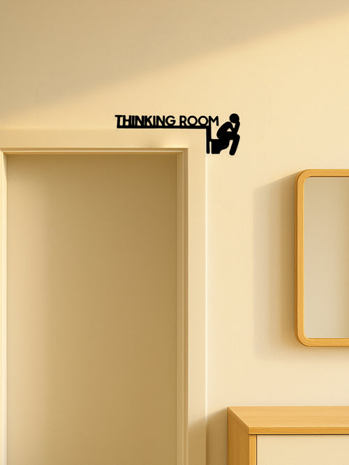 1pc Panneau de Porte de Toilettes en Métal Moderne, Sculpture Murale, Décor de Maison