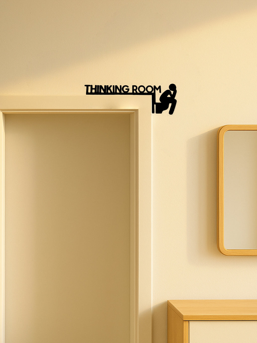 1pc Panneau de Porte de Toilettes en Métal Moderne, Sculpture Murale, Décor de Maison