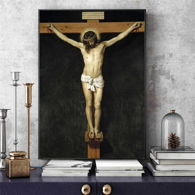 Crucifixion Sur Toile Peinture à l'Huile Sur Toile