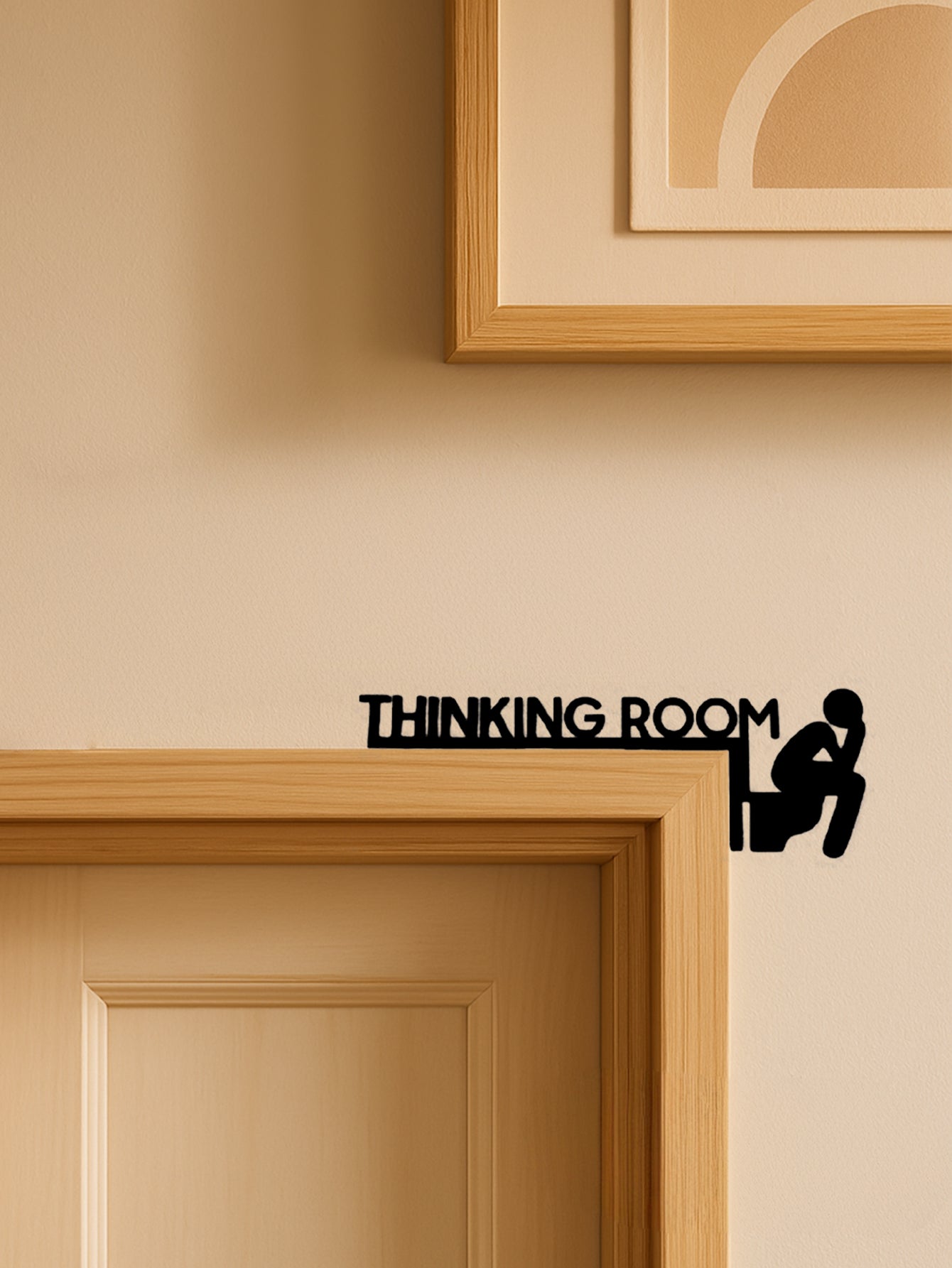 1pc Panneau de Porte de Toilettes en Métal Moderne, Sculpture Murale, Décor de Maison