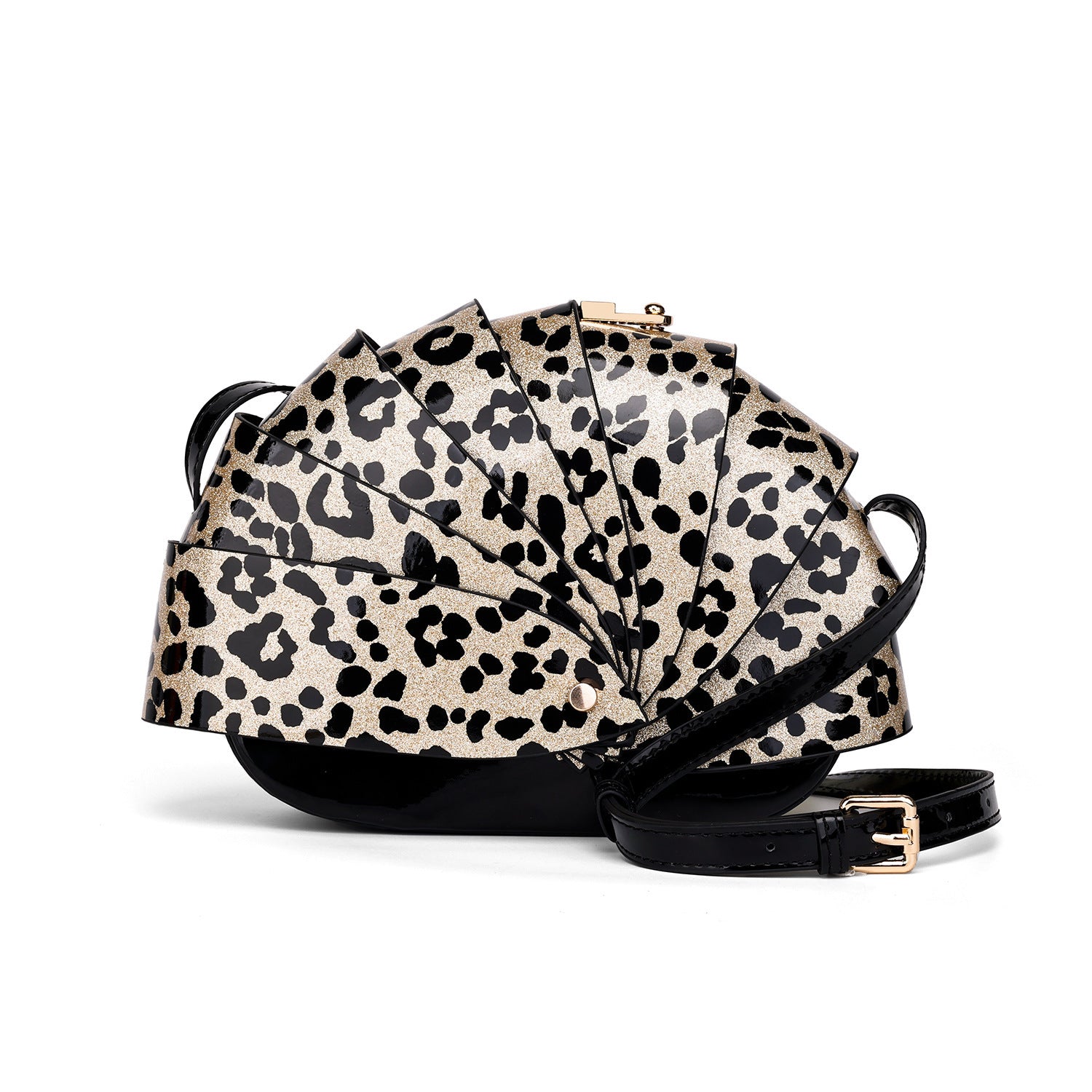 Sac à bandoulière pour femme en cuir verni à imprimé léopard, élégant et tendance