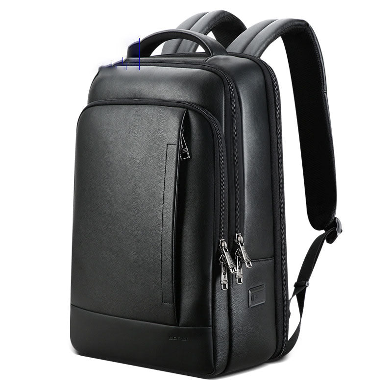 Backpack Leather Backpack Men's Business Trip First Layer Leather Backpack Computer Bag - IVOIRART.COM