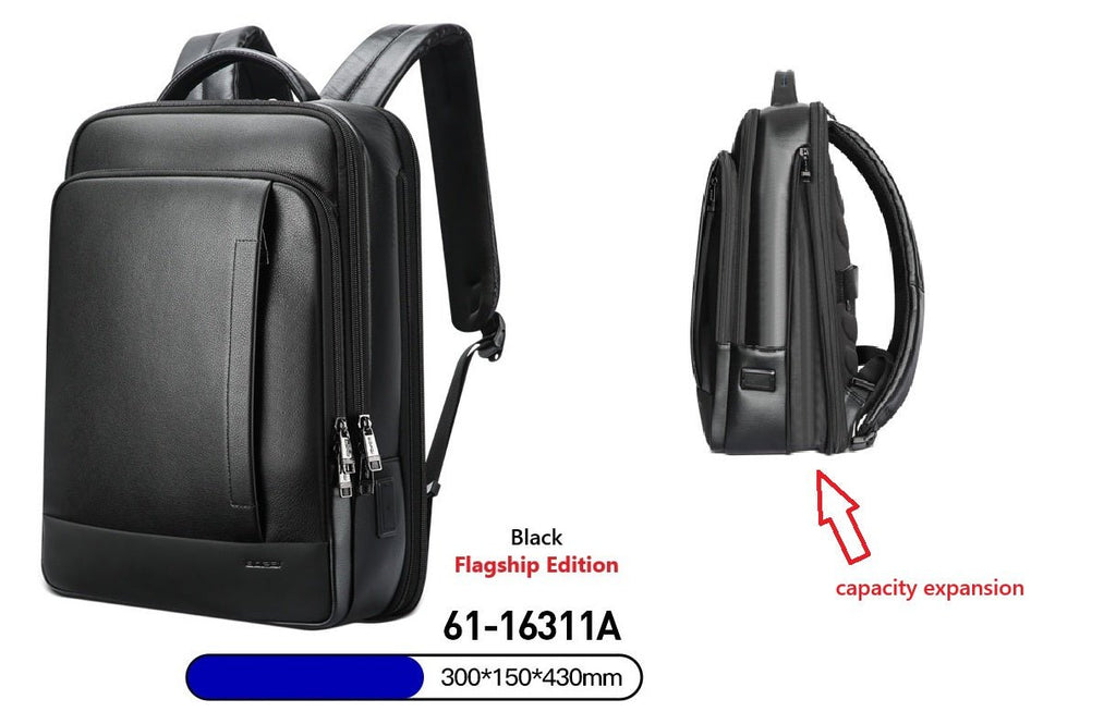 Backpack Leather Backpack Men's Business Trip First Layer Leather Backpack Computer Bag - IVOIRART.COM