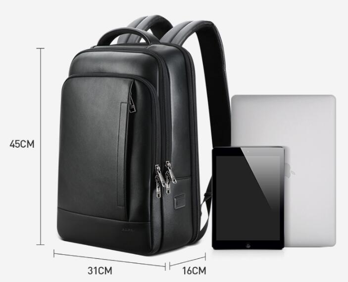 Backpack Leather Backpack Men's Business Trip First Layer Leather Backpack Computer Bag - IVOIRART.COM