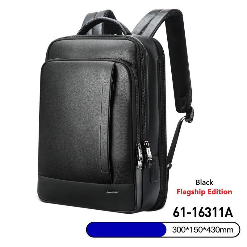 Backpack Leather Backpack Men's Business Trip First Layer Leather Backpack Computer Bag - IVOIRART.COM