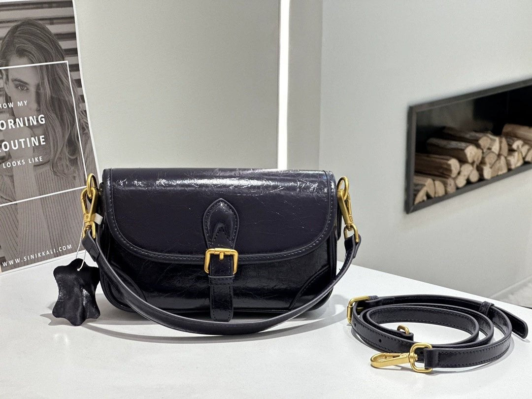 Badi Sac Saddle en Cuir Vachette Grain Supérieur 2026 — Crossbody Urbain MiniBag - IVOIRART.COM