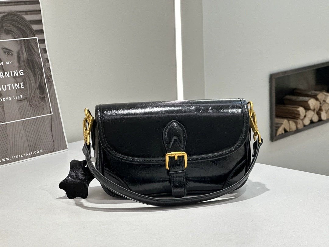 Badi Sac Saddle en Cuir Vachette Grain Supérieur 2026 — Crossbody Urbain MiniBag - IVOIRART.COM