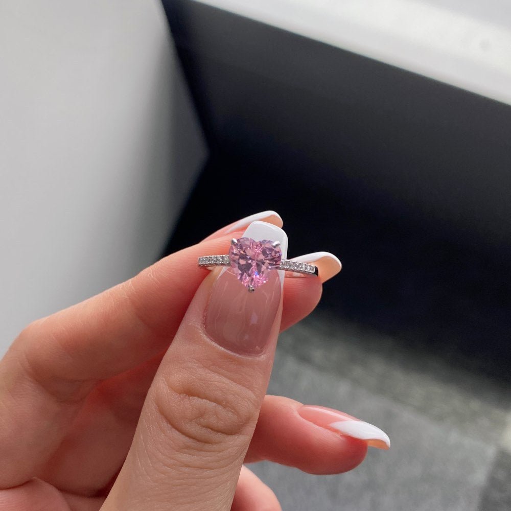 Bague Argent Sterling Forme Cœur d'Amour Élégante et Sophistiquée pour Femme - IVOIRART.COM