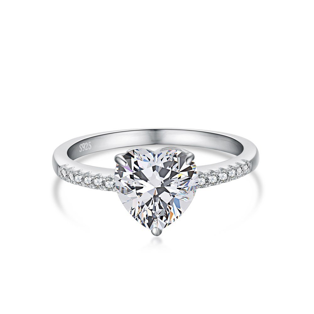 Bague Argent Sterling Forme Cœur d'Amour Élégante et Sophistiquée pour Femme - IVOIRART.COM