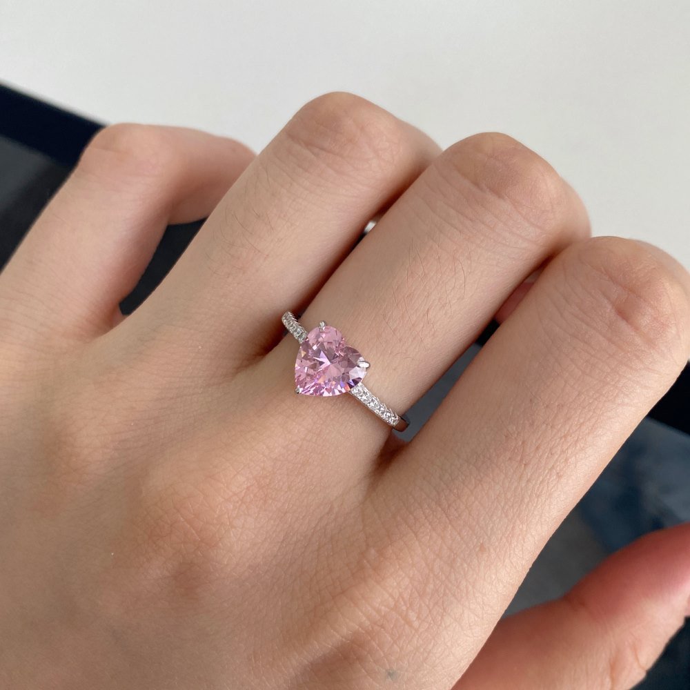 Bague Argent Sterling Forme Cœur d'Amour Élégante et Sophistiquée pour Femme - IVOIRART.COM