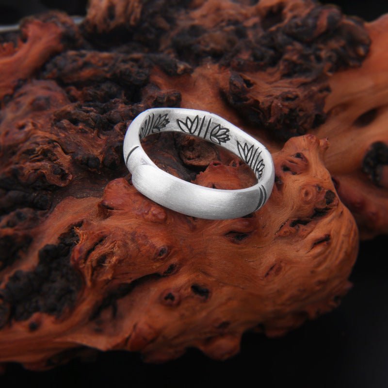 Bague articulée en bambou en argent pur S9999 pour succès professionnel, style chinois traditionnel, anneau feuille de bambou ajustable au tempérament littéraire - IVOIRART.COM