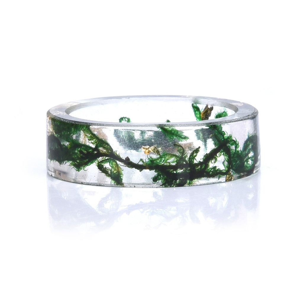 Bague artisanale bohème en résine naturelle avec fleurs séchées DIY élégante - IVOIRART.COM