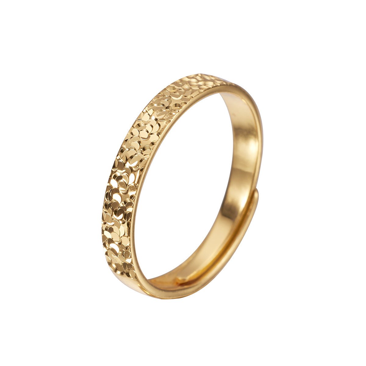 Bague Couple Ajustable Argent Pur S999 Super Étincelante Glace Fissurée Martelée - IVOIRART.COM