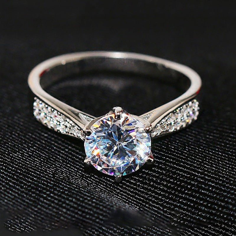 Bague de Luxe Ronde Enveloppante en Moissanite Anneau Simulant le Diamant - IVOIRART.COM