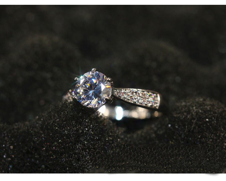 Bague de Luxe Ronde Enveloppante en Moissanite Anneau Simulant le Diamant - IVOIRART.COM