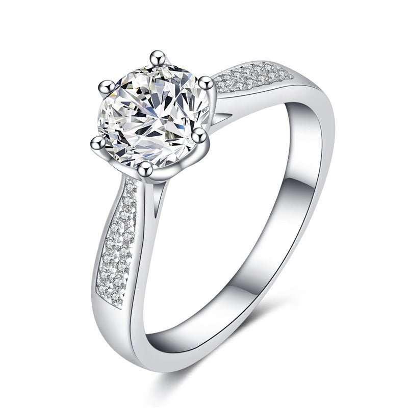 Bague de Luxe Ronde Enveloppante en Moissanite Anneau Simulant le Diamant - IVOIRART.COM