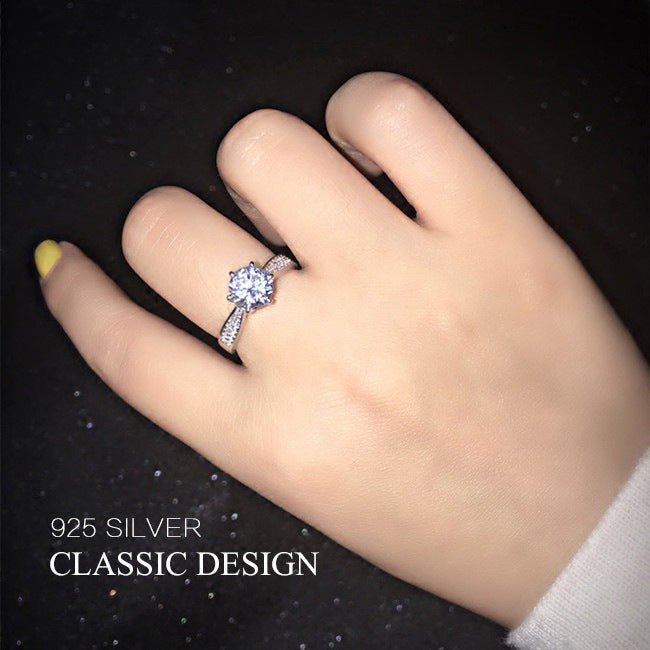 Bague de Luxe Ronde Enveloppante en Moissanite Anneau Simulant le Diamant - IVOIRART.COM