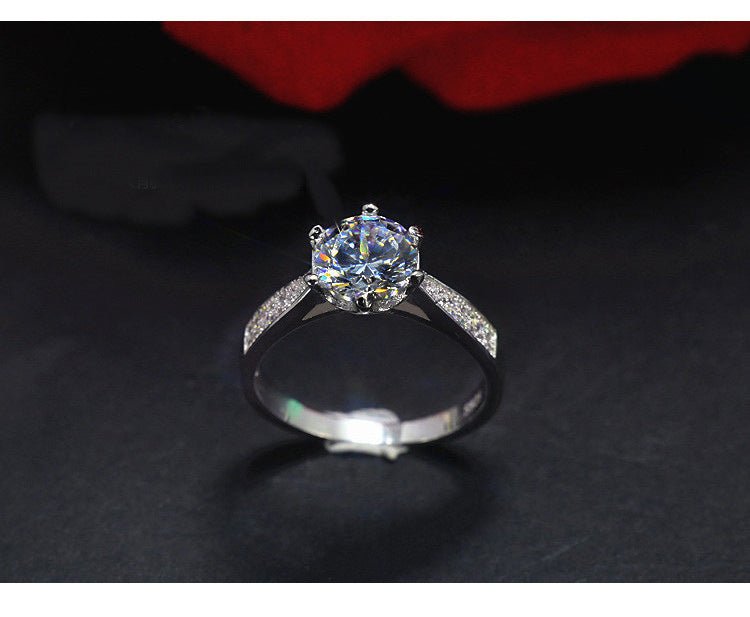 Bague de Luxe Ronde Enveloppante en Moissanite Anneau Simulant le Diamant - IVOIRART.COM