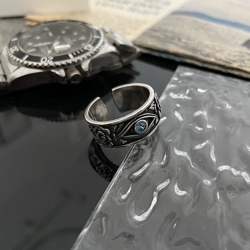 Bague Déclaration Œil d'Horus Rétro en Argent Sterling 925, Style Bohème Mystique, Cadeau Idéal Anniversaire & Spirituel - IVOIRART.COM
