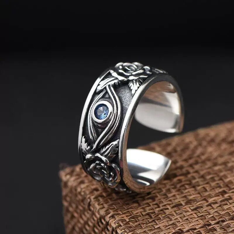 Bague Déclaration Œil d'Horus Rétro en Argent Sterling 925, Style Bohème Mystique, Cadeau Idéal Anniversaire & Spirituel - IVOIRART.COM