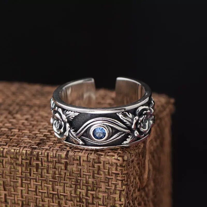 Bague Déclaration Œil d'Horus Rétro en Argent Sterling 925, Style Bohème Mystique, Cadeau Idéal Anniversaire & Spirituel - IVOIRART.COM