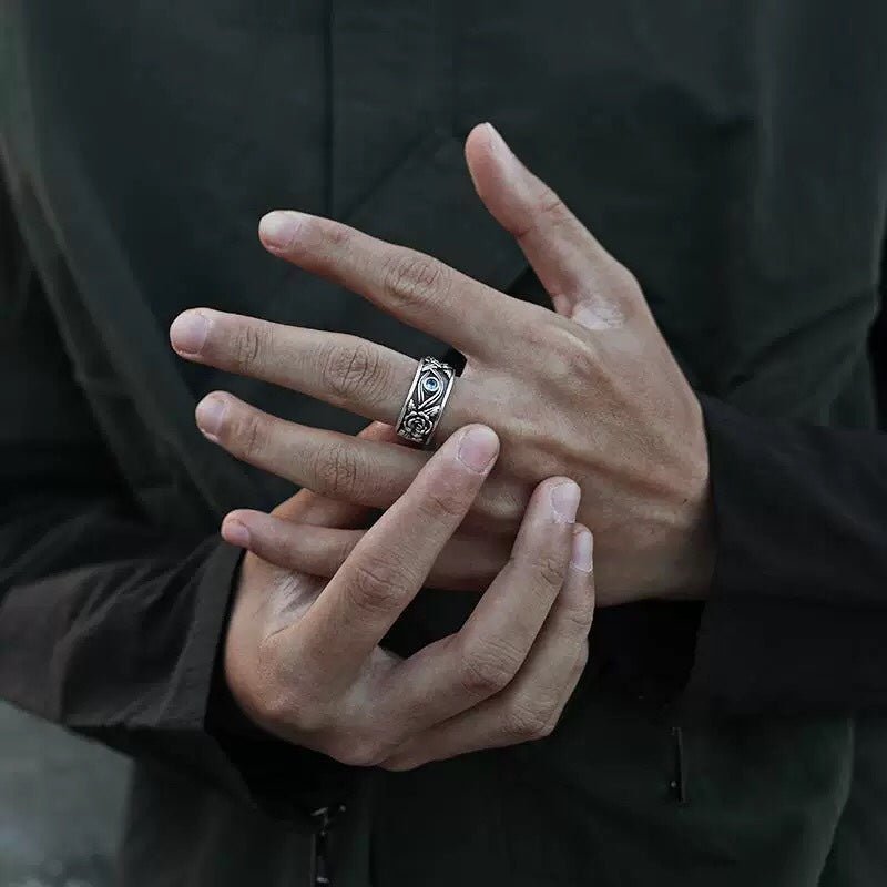 Bague Déclaration Œil d'Horus Rétro en Argent Sterling 925, Style Bohème Mystique, Cadeau Idéal Anniversaire & Spirituel - IVOIRART.COM