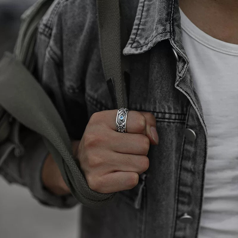 Bague Déclaration Œil d'Horus Rétro en Argent Sterling 925, Style Bohème Mystique, Cadeau Idéal Anniversaire & Spirituel - IVOIRART.COM