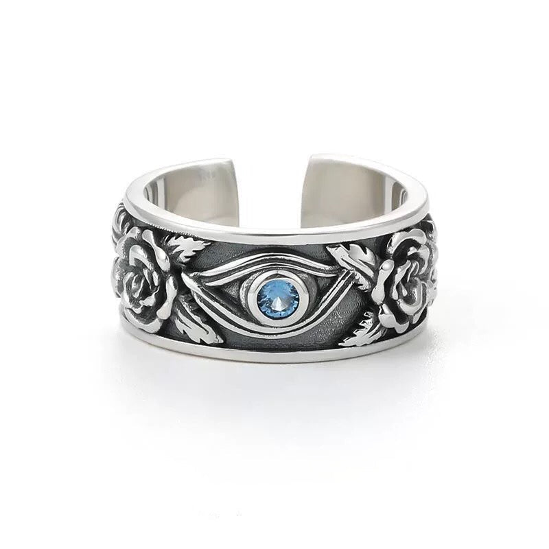 Bague Déclaration Œil d'Horus Rétro en Argent Sterling 925, Style Bohème Mystique, Cadeau Idéal Anniversaire & Spirituel - IVOIRART.COM
