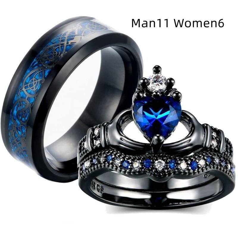 Bague féminine Couronne d'Amour avec Saphir - Élégance et Raffinement - IVOIRART.COM