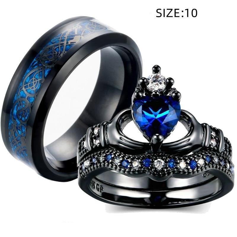 Bague féminine Couronne d'Amour avec Saphir - Élégance et Raffinement - IVOIRART.COM