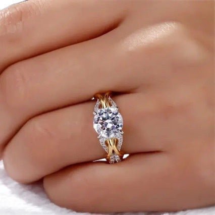 Bague féminine en cuivre au design unique, luxe léger et zircons personnalisés - IVOIRART.COM