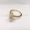 Bague femme Argent 925 Moissanite 4 carats taille marquise, style européen noble - IVOIRART.COM