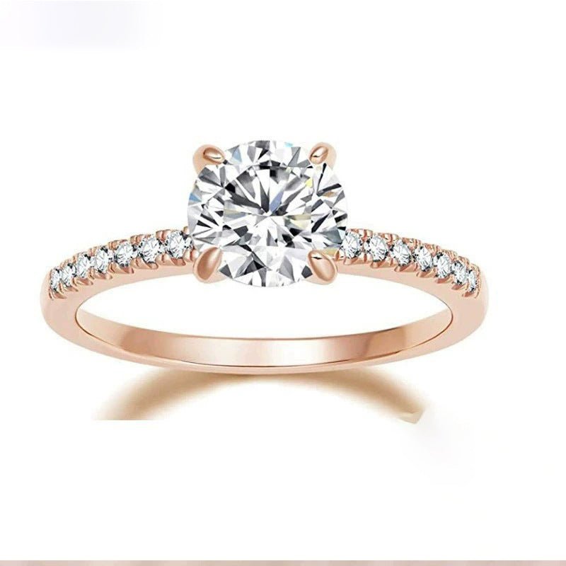 Bague Femme Décontractée à Sertissage Quatre Griffes en Zircone Cubique - IVOIRART.COM