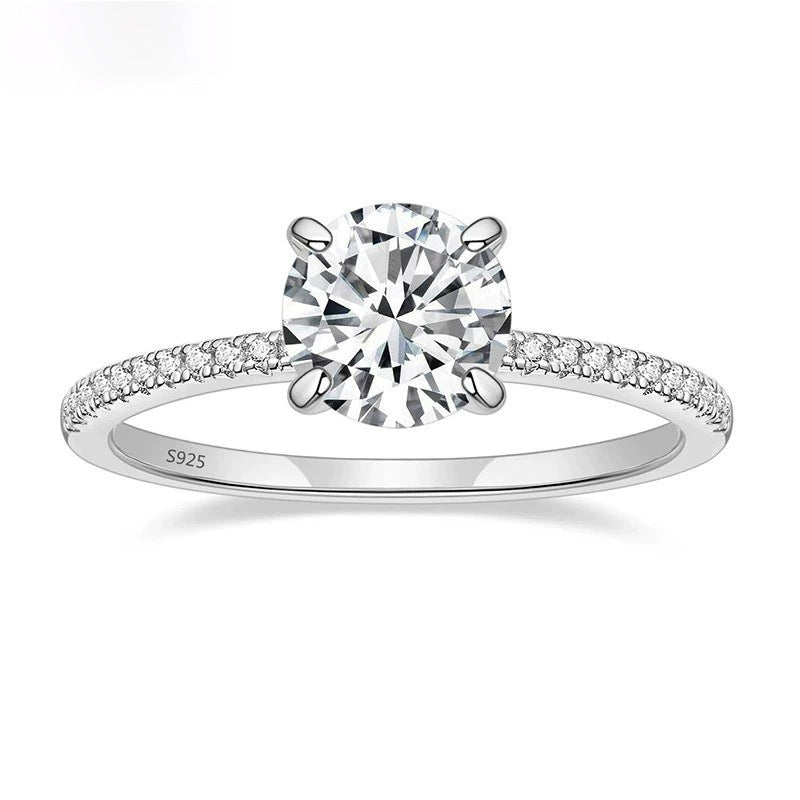 Bague Femme Décontractée à Sertissage Quatre Griffes en Zircone Cubique - IVOIRART.COM