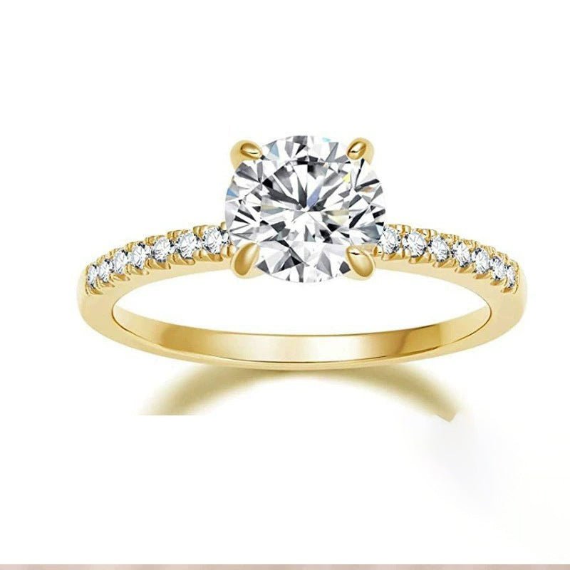 Bague Femme Décontractée à Sertissage Quatre Griffes en Zircone Cubique - IVOIRART.COM