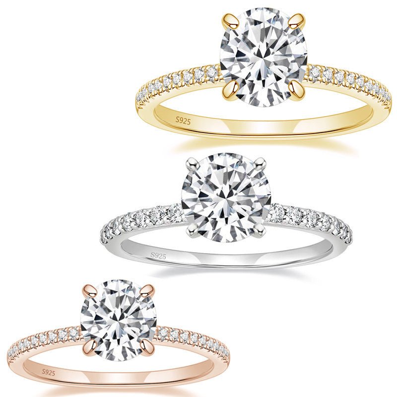 Bague Femme Décontractée à Sertissage Quatre Griffes en Zircone Cubique - IVOIRART.COM