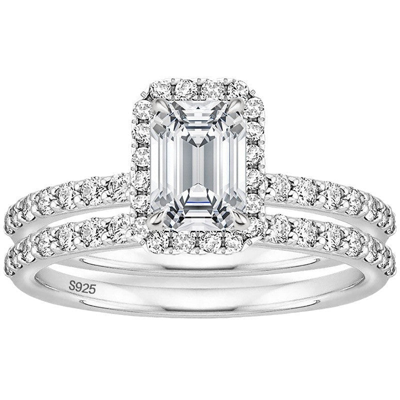 Bague Femme en Argent Sterling avec Pierre, Design Original à Quadrilatère Élégant - IVOIRART.COM