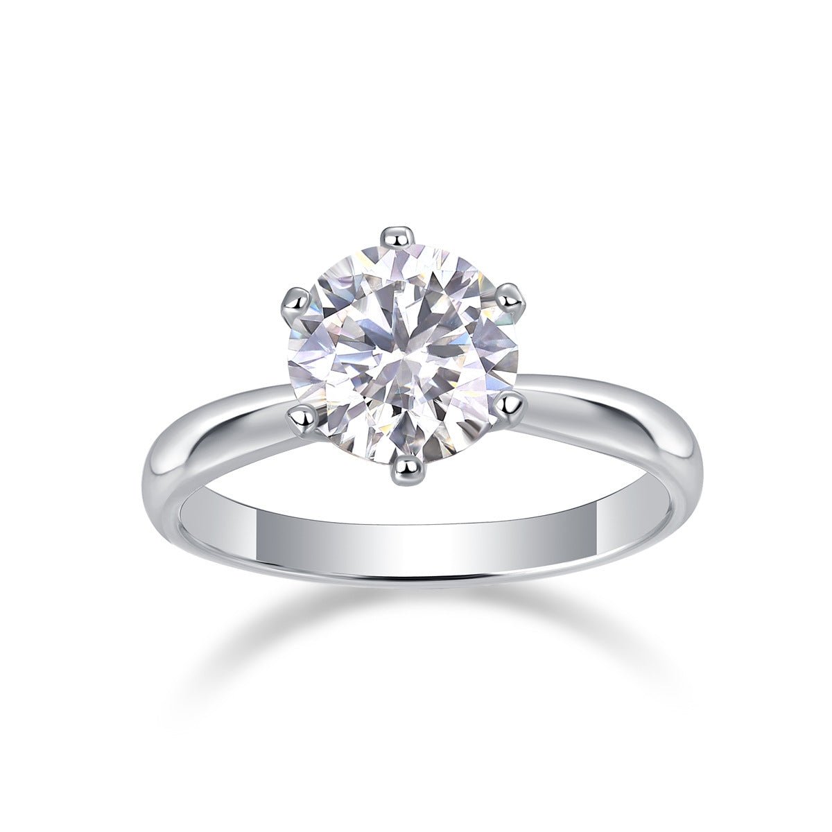 Bague Femme Moissanite à Six Griffes Fermée en Argent Sterling 925 Élégante - IVOIRART.COM